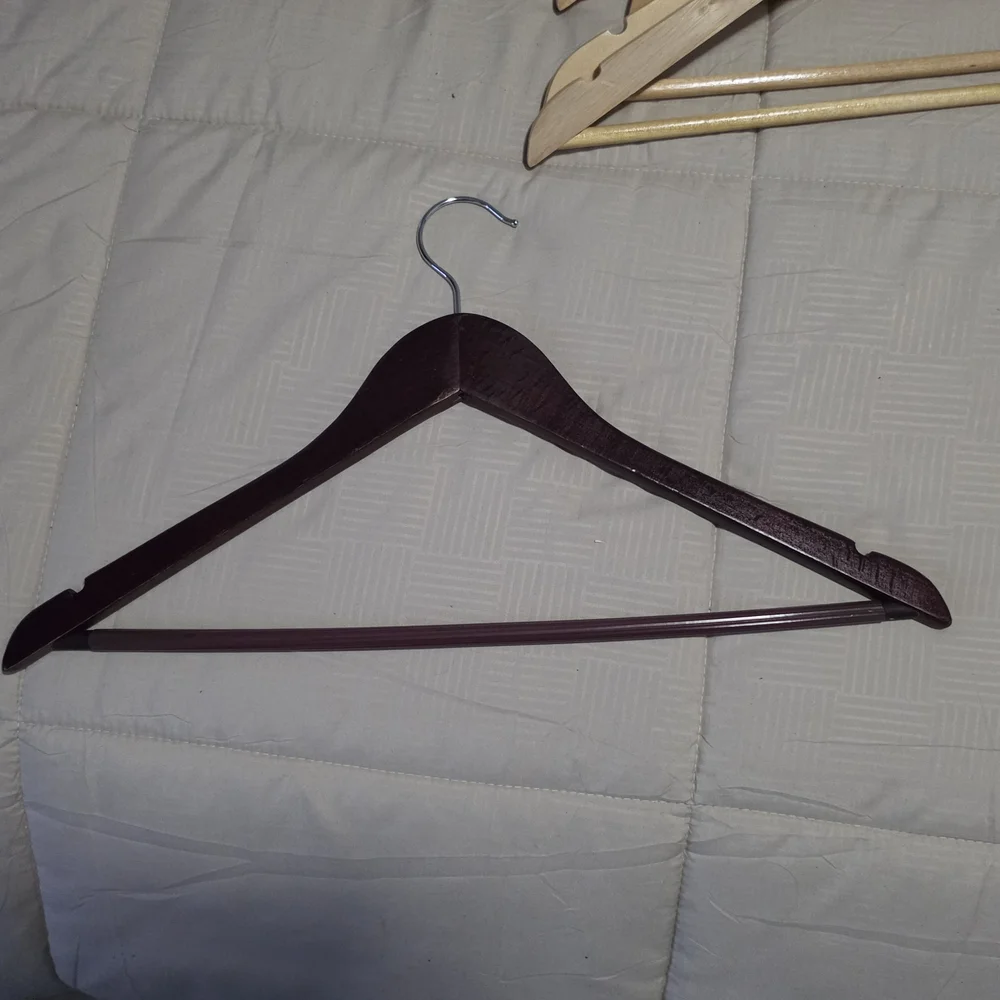 Classic Wooden Suit Hangers - Dark Brown (Set) - Picture 2 of 3